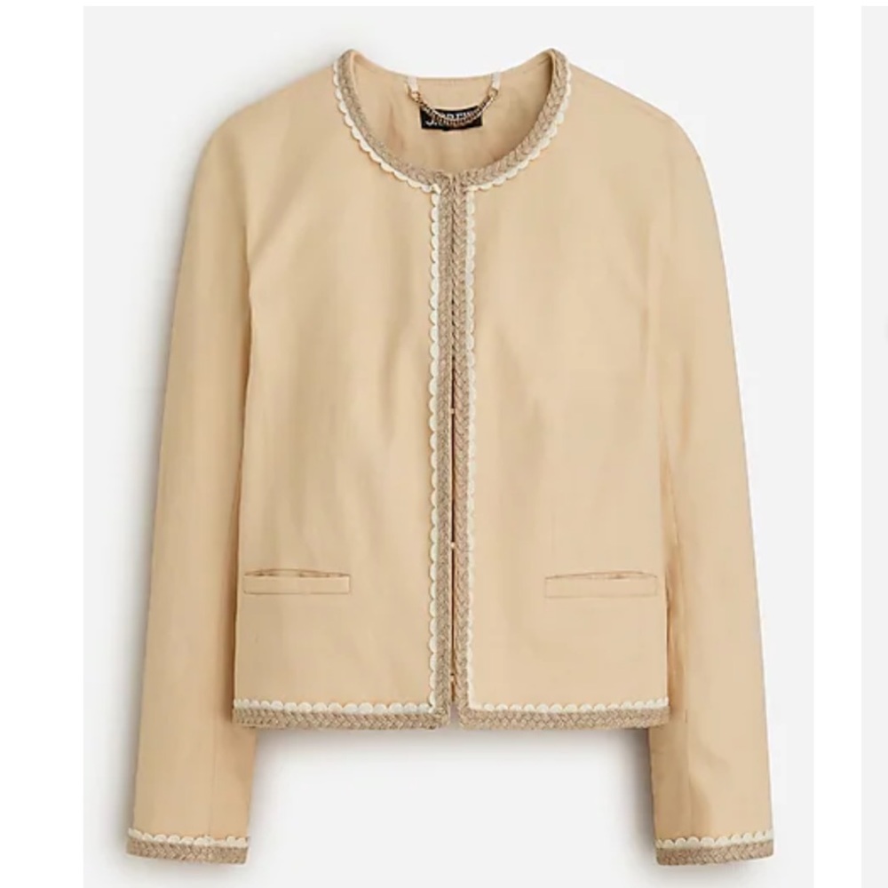 J Crew Cropped Linen Lady Jacket